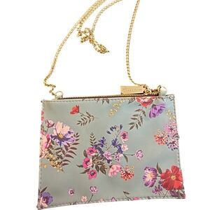Big Buddha Floral Crossbody Bag Blue Pink Gold Chain Strap